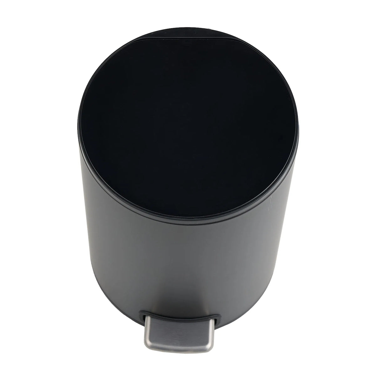 5L Small Bathroom Trash Can Black Stainless Steel Step Pedal Lid Removable Bucket