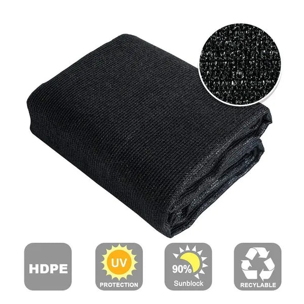 8x12 Ft 90% Shade Cloth Black Sunscreen Fabric Net Mesh UV Resistant Cut Edge