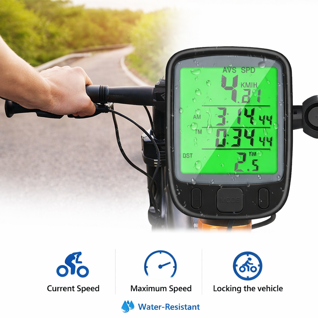 Bicycle Speedometer Digital Waterproof Wireless LCD Cycle Odometer Bike Computer