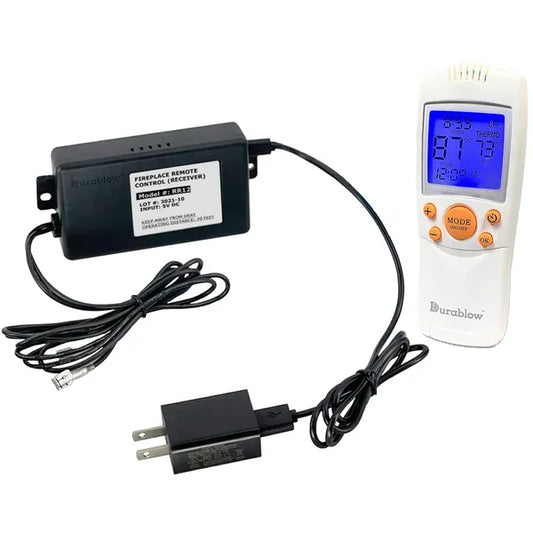 Durablow TR2004 Fireplace Remote Control Kit Thermostat Timer Backlit 100-240V