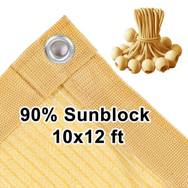 90% Sunshade Cloth Panel 10x12 Wheat Pergola Cover Patio Canopy Mesh Grommets