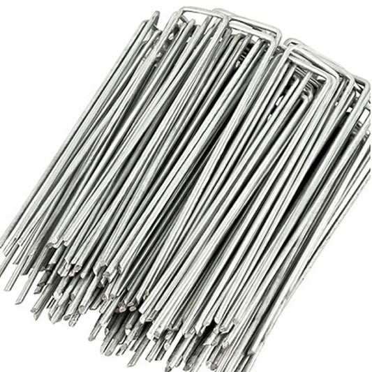 10 Inch Galvanized Landscape Fabric Staples 11 Gauge Garden Weed Barrier Pins