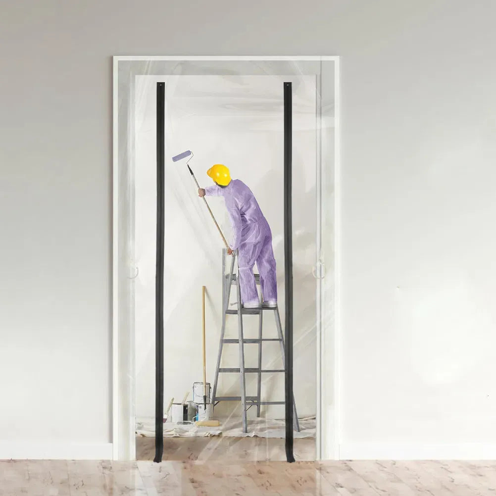 Dust Barrier Zipper Door 48x86.4 Plastic PE Construction Painting Cover 100Mic