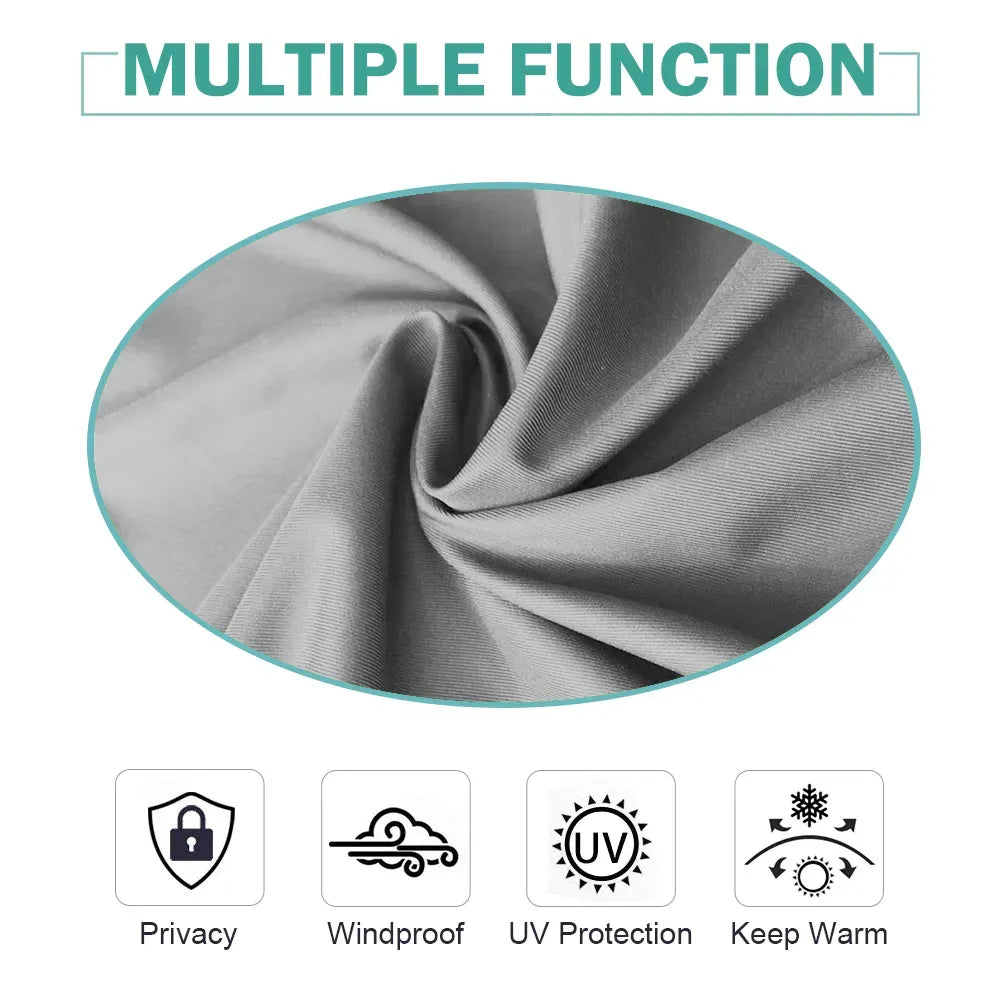 50x96 Gray Outdoor Curtain Panel Tab Top Blackout Patio Pergola Privacy 1 Panel