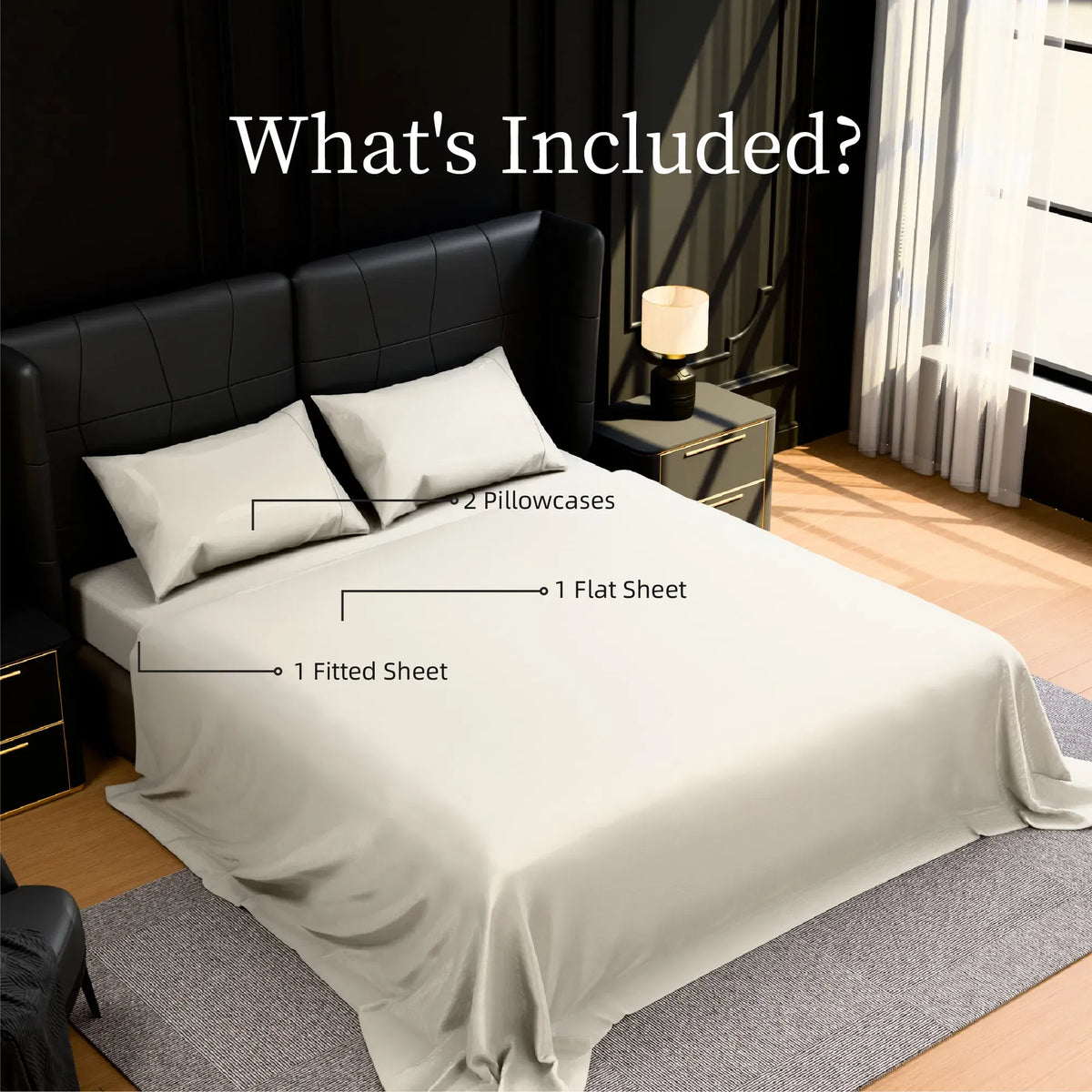 Queen Microfiber Sheet Set 4 Piece White Soft Deep Pocket Fitted Bed Sheets