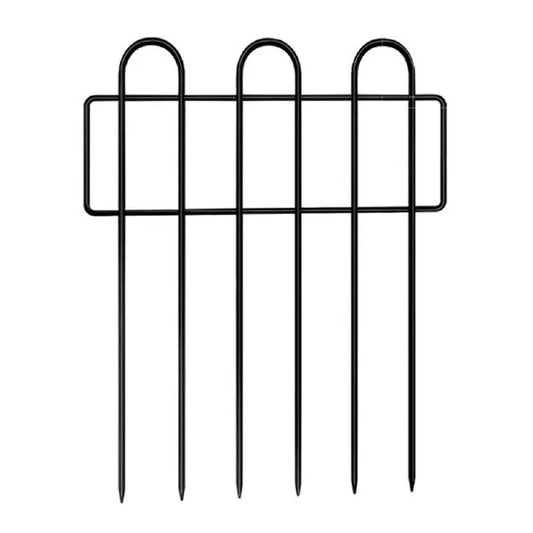 10 Pack Decorative Garden Fence Wrought Iron Animal Barrier Interlocking Black