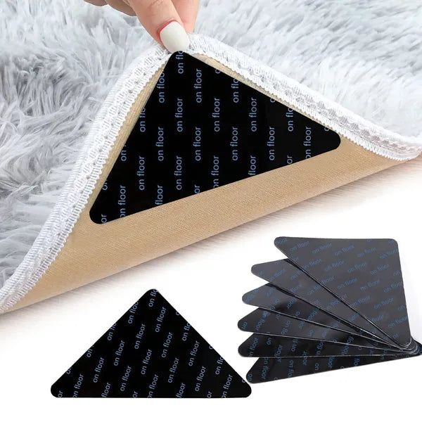16 Pcs Rug Grippers Non Slip Carpet Tape For Hardwood Floors Tiles 4x4 Triangle