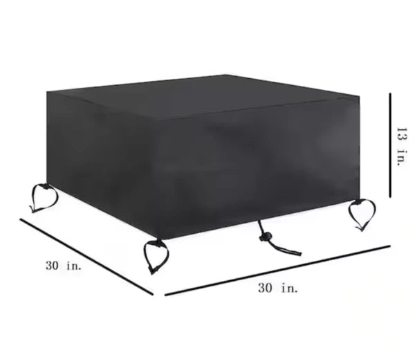30 Inch Square Fire Pit Cover Waterproof 30x30x13 Propane Fire Table Cover