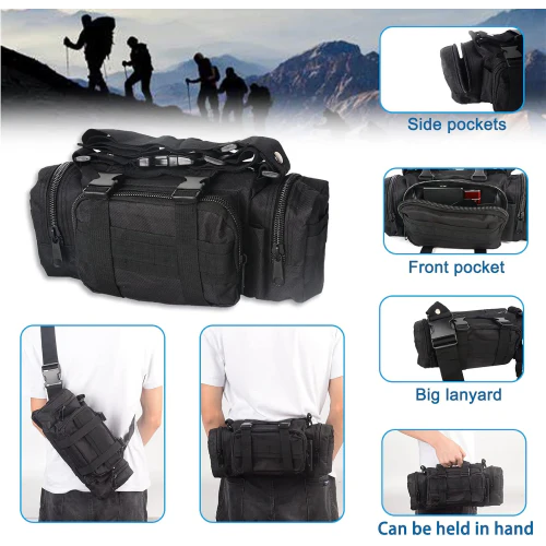 Tactical Vehicle Back Seat Organizer with 3 Detachable Storage Pouches