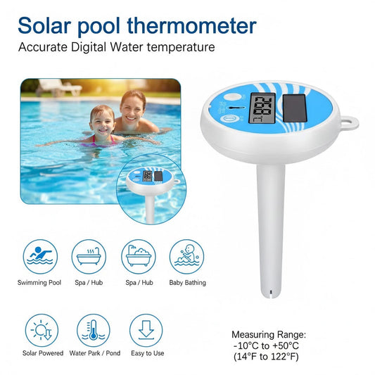 Wireless Solar Pool SPA Thermometer Digital Floating Waterproof Outdoor Rainproof