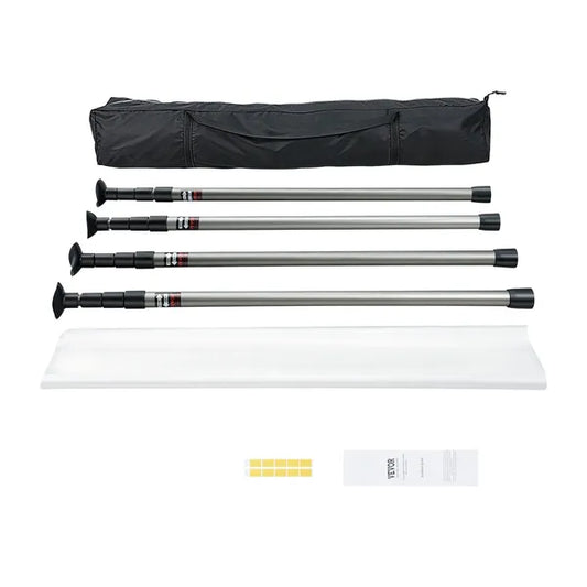 VEVOR Dust Barrier Poles 10 Ft with Plastic Film Carry Bag 4 Poles