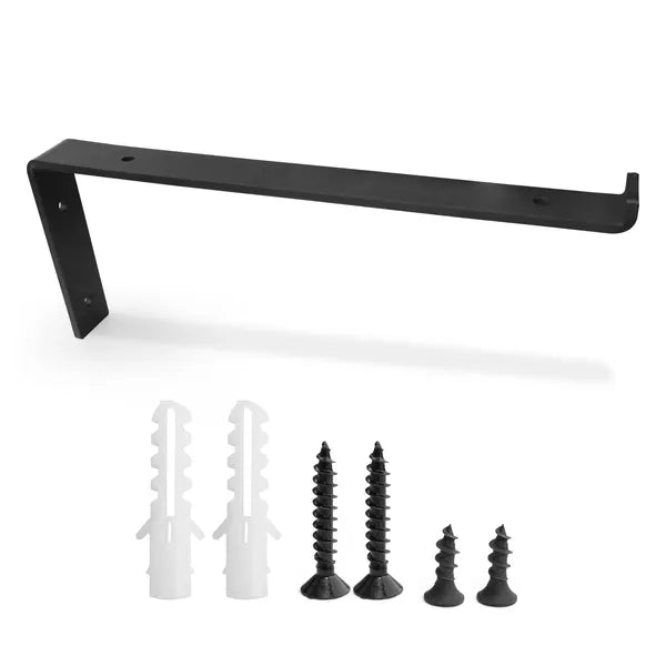 12in Black Shelf Bracket Heavy Duty Steel Wall Mount Support Hardware 1 Pack