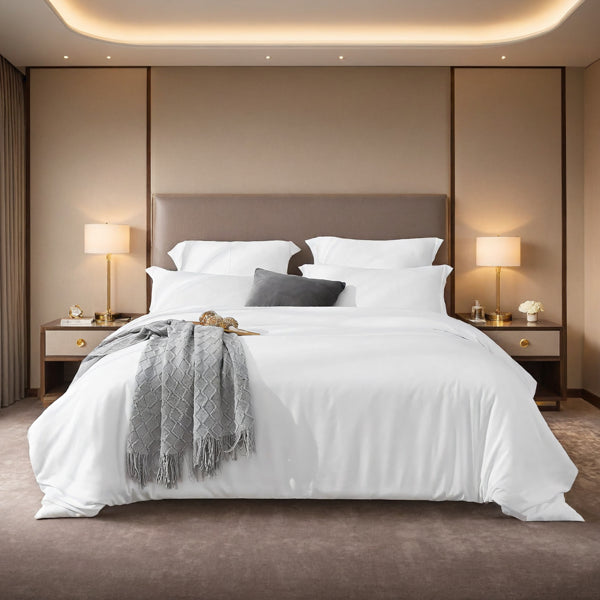 White Duvet Cover Set 3PC Solid Comforter Cover with 2 Pillow Shams