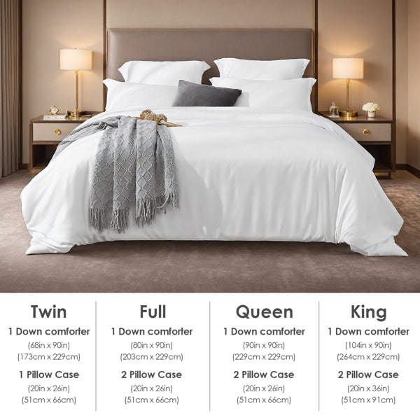 White Duvet Cover Set 3PC Solid Comforter Cover with 2 Pillow Shams