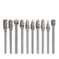 10 Pcs Carbide Burr Set 1/8 Shank Tungsten Double Cut Rotary Bits Metal Wood