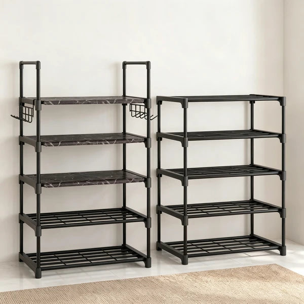 10 Tier Shoe Rack Tall Narrow Metal Shoe Storage Organizer 20-24 Pairs Black
