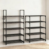 10 Tier Shoe Rack Tall Narrow Metal Shoe Storage Organizer 20-24 Pairs Black