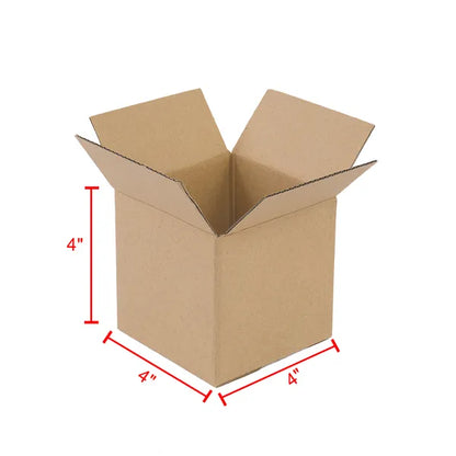 100 Pack 4x4x4 Shipping Boxes Corrugated Cardboard Mailing Box Bulk 4x4x4"