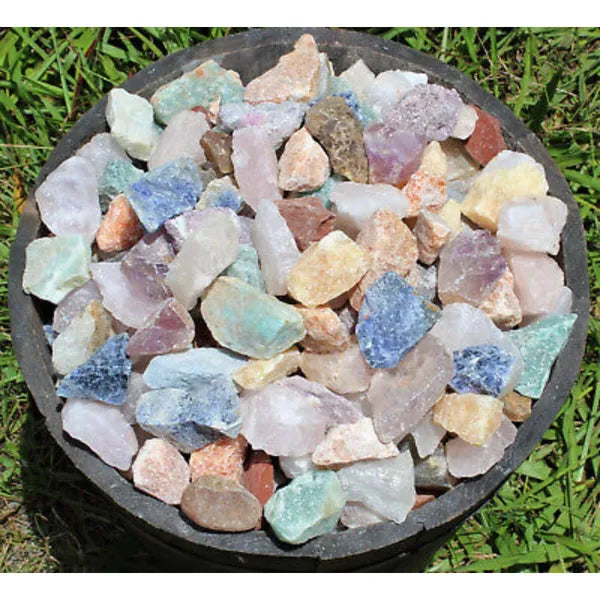 1000 Carat Natural Rough Gemstones Brazil Mix 1-2" Rock Tumbling Stones
