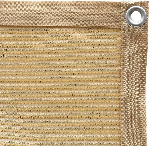 10x12ft Beige Shade Cloth Sun Screen Pergola Patio Canopy Reinforced Grommets