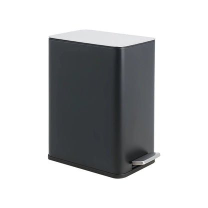 10L 2.6 Gal Stainless Steel Step Trash Can Black Removable Inner Bucket