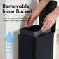 10L 2.6 Gal Stainless Steel Step Trash Can Black Removable Inner Bucket