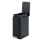 10L 2.6 Gal Stainless Steel Step Trash Can Black Removable Inner Bucket