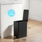10L 2.6 Gal Stainless Steel Step Trash Can Black Removable Inner Bucket
