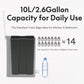 10L 2.6 Gal Stainless Steel Step Trash Can Black Removable Inner Bucket