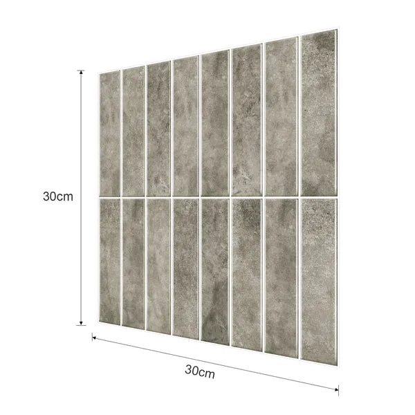 Peel and Stick Backsplash Tile 10 Pack Grey Kit Kat Wall Tile 12x12 3D Gel