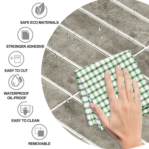 Peel and Stick Backsplash Tile 10 Pack Grey Kit Kat Wall Tile 12x12 3D Gel