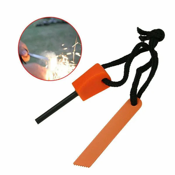 10 Pack Ferro Rod Fire Starter Steel Striker w/ Lanyard Camping Survival Kit