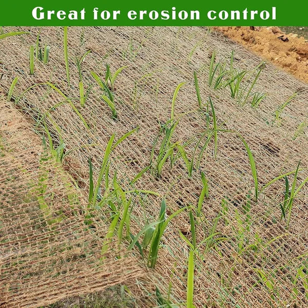 12 oz Jute Mesh Erosion Control Blanket 8x50 ft Biodegradable Burlap Netting Roll