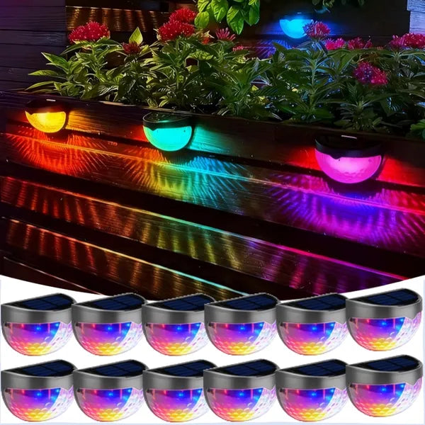 Solar Fence Lights Outdoor Waterproof Wall Deck Step Railing Lights 6 12 Pack