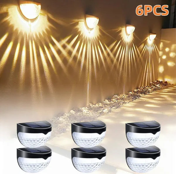 Solar Fence Lights Outdoor Waterproof Wall Deck Step Railing Lights 6 12 Pack