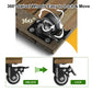 12" Acacia Wood Rolling Plant Caddy Stand Locking Wheels Indoor Outdoor Planter