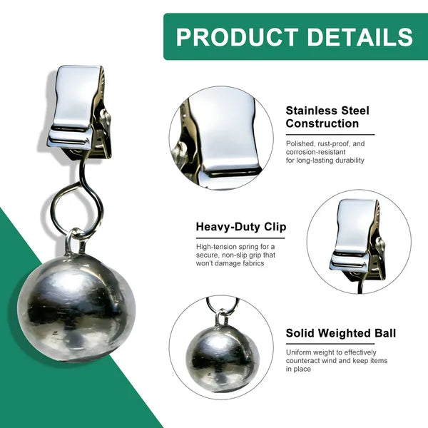 Outdoor Curtain Weights Clip On 16 Pack Heavy Duty Drapery Weights 3.3 oz