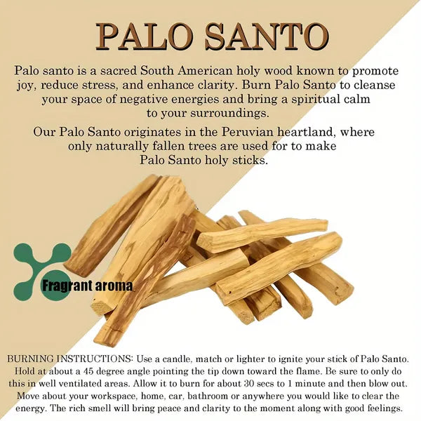 16 PCS Palo Santo Sticks 4" Natural Wood Incense Smudging Meditation Aromatic