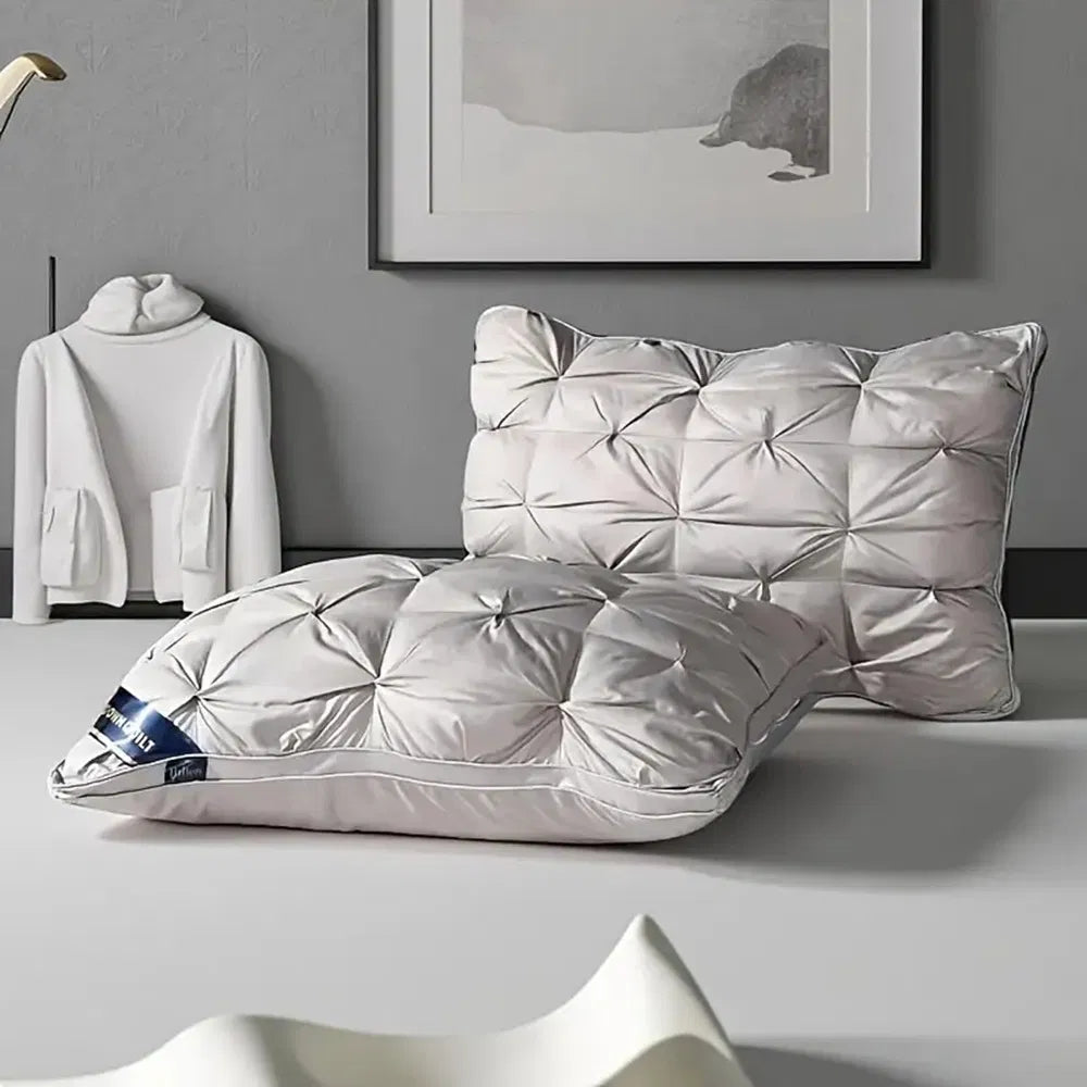 Queen Bed Pillow Ultra Soft Down Alternative Adjustable Hotel Quality Back Sleep