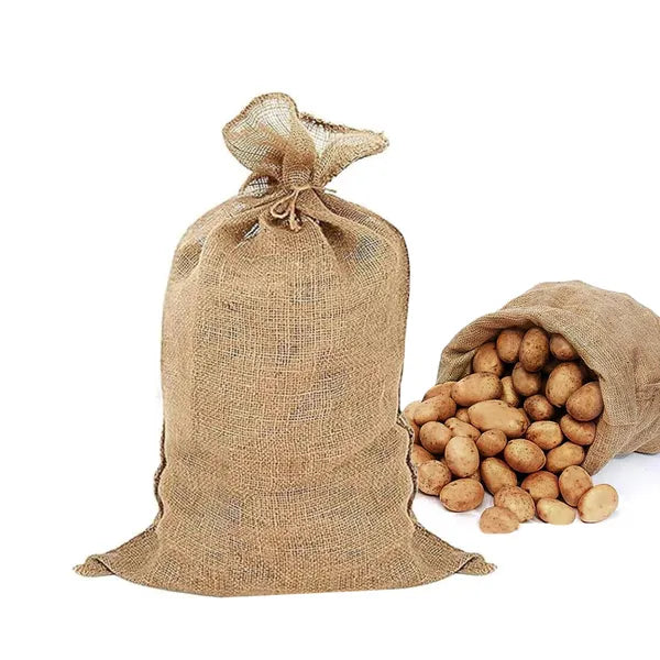 22x36 Burlap Sack Natural Jute Drawstring Potato Onion Produce Storage Bag 1PC