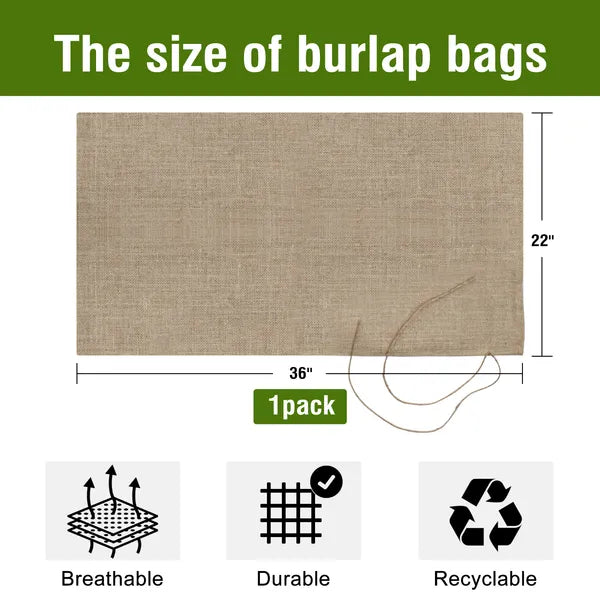22x36 Burlap Sack Natural Jute Drawstring Potato Onion Produce Storage Bag 1PC