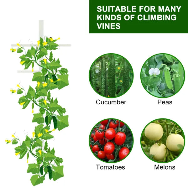 7FT Garden Trellis T-Type Plant Support Stake Tomato Cucumber Peas Climbing Vines