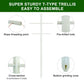 7FT Garden Trellis T-Type Plant Support Stake Tomato Cucumber Peas Climbing Vines