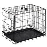 Dog Crate 24 30 Inch Foldable Metal Wire Kennel Single Door Removable Tray