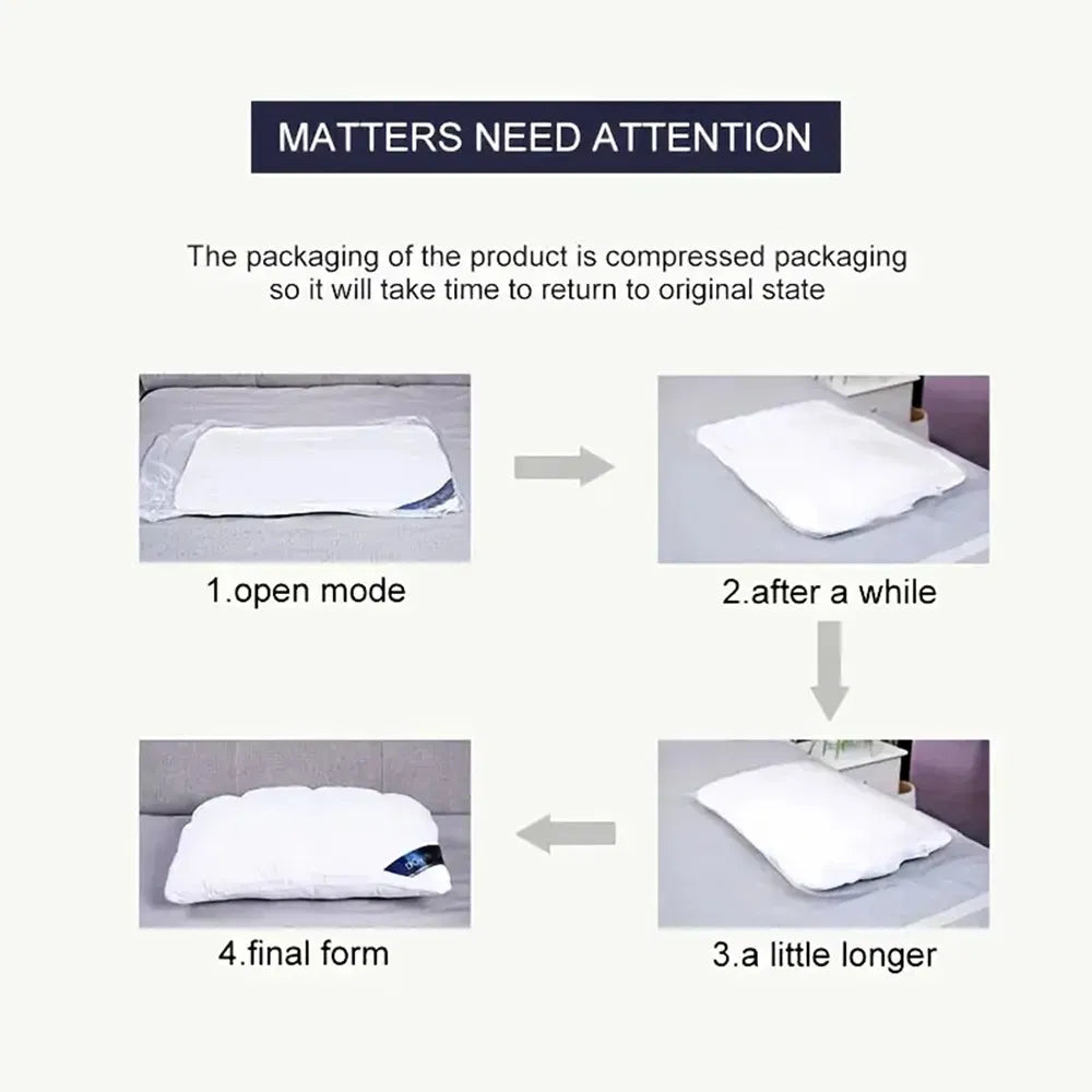 Queen Bed Pillow Ultra Soft Down Alternative Adjustable Hotel Quality Back Sleep