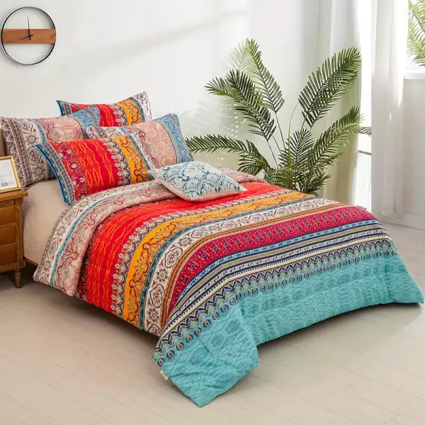 Boho Duvet Cover Set Twin Queen King Soft Microfiber Geometric Bedding Decor Set