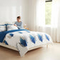3 Piece Reversible Blue Feather Quilt Set Water Repellent Pet Proof King Cal