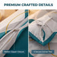 3 Piece Reversible Duvet Cover Set Teal Wave Zipper Corner Ties Queen King Cal