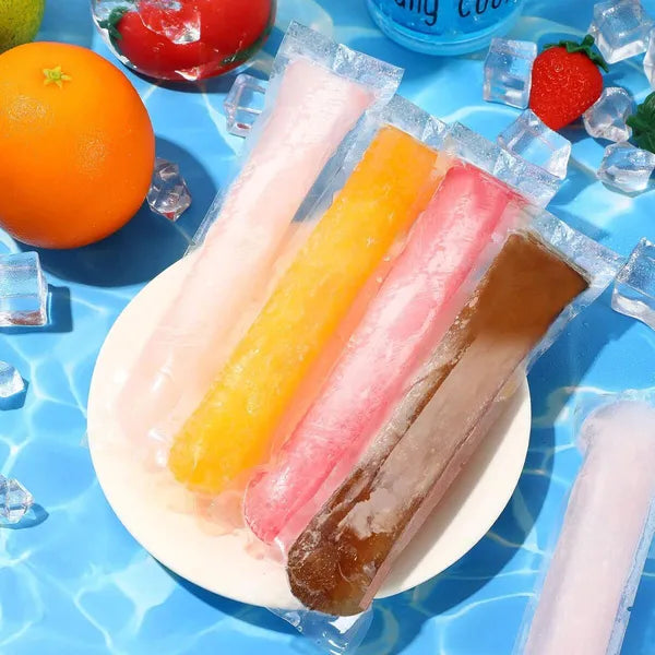 320 PCS Ice Pop Bags + 2 Funnels BPA Free Zip Seal Popsicle Freezer Tubes
