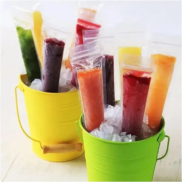 320 PCS Ice Pop Bags + 2 Funnels BPA Free Zip Seal Popsicle Freezer Tubes
